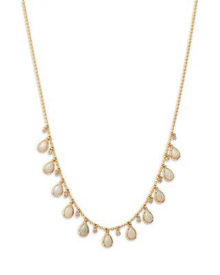 Opal & Diamond Bezel Dangle Bead Necklace in 14K Yellow Gold by BLOOMINGDALE'S FINE COLLECTION