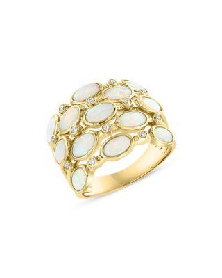 Opal & Diamond Multirow Statement Ring in 14K Yellow Gold by BLOOMINGDALE'S FINE COLLECTION