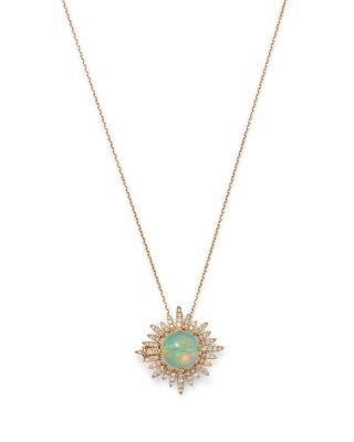 Opal & Diamond Sun Pendant Necklace in 14K Yellow Gold by BLOOMINGDALE'S FINE COLLECTION