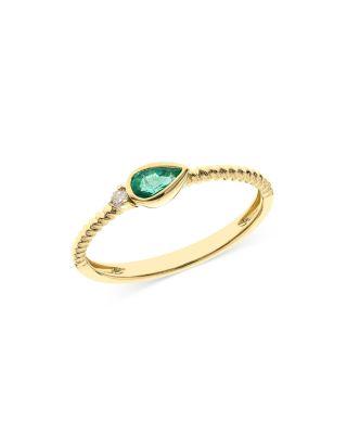 Pear Shaped Gemstone & Diamond Stacking Ring Collection in 14K Yellow Gold by BLOOMINGDALE'S FINE COLLECTION