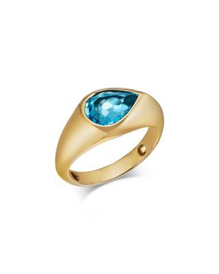 Pear Shaped Swiss Blue Topaz Bold Gold Ring in 14K Yellow Gold by BLOOMINGDALE'S FINE COLLECTION