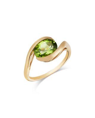Peridot Asymmetrical Oval Ring in 14K Yellow Gold by BLOOMINGDALE'S FINE COLLECTION