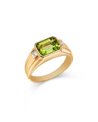Peridot & Diamond Men's Ring in 14K Yellow Gold by BLOOMINGDALE'S FINE COLLECTION