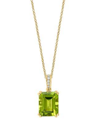 Peridot & Diamond Pendant Necklace in 14K Yellow Gold by BLOOMINGDALE'S FINE COLLECTION