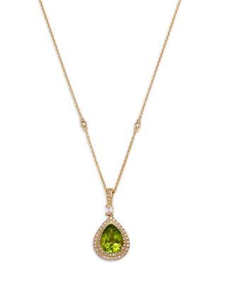 Peridot & Diamond Pendant Necklace in 14K Yellow Gold by BLOOMINGDALE'S FINE COLLECTION