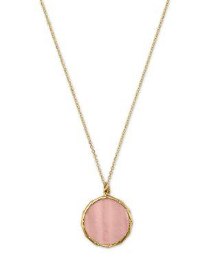 Pink Mother of Pearl Bezel Pendant Necklace in 14K Yellow Gold by BLOOMINGDALE'S FINE COLLECTION