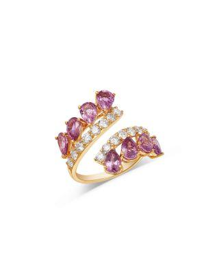 Pink Sapphire & Diamond Bypass Ring in 18K Yellow Gold by BLOOMINGDALE'S FINE COLLECTION