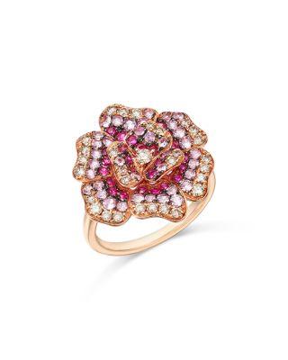 Pink Sapphire & Diamond Rose Flower Ring in 14K Rose Gold by BLOOMINGDALE'S FINE COLLECTION