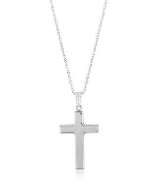 Polished Cross Pendant Necklace in 14K White Gold by BLOOMINGDALE'S FINE COLLECTION