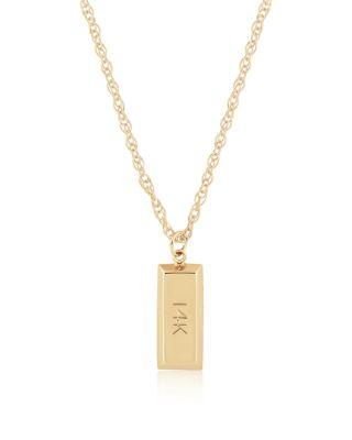 Rectangular Bar Pendant Necklace in 14K Yellow Gold by BLOOMINGDALE'S FINE COLLECTION