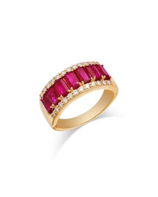 Ruby & Diamond Band in 14K Yellow Gold by BLOOMINGDALE'S FINE COLLECTION