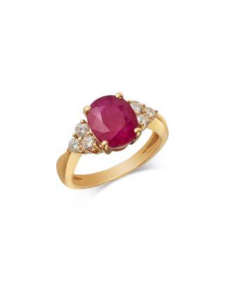Ruby & Diamond Oval Ring in 14K Yellow Gold by BLOOMINGDALE'S FINE COLLECTION