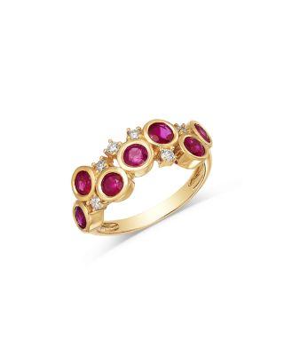 Ruby & Diamond Scattered Bezel Ring in 14K Yellow Gold by BLOOMINGDALE'S FINE COLLECTION