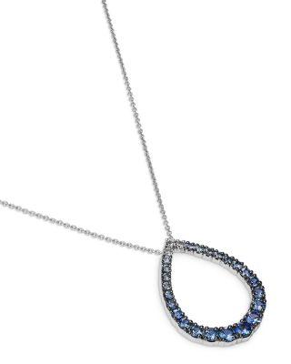 Sapphire Ombr&eacute; Pendant Necklace in 14K White Gold by BLOOMINGDALE'S FINE COLLECTION