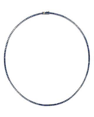 Sapphire Ombr&eacute; Tennis Necklace in 14K White Gold by BLOOMINGDALE'S FINE COLLECTION