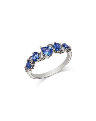 Sapphire & Diamond Band Ring in 14K White Gold by BLOOMINGDALE'S FINE COLLECTION