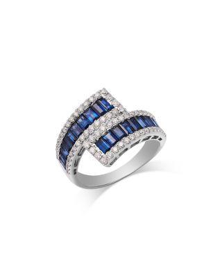 Sapphire & Diamond Bypass Ring in 14K White Gold by BLOOMINGDALE'S FINE COLLECTION