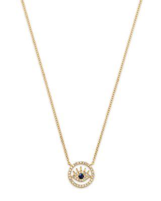 Sapphire & Diamond Evil Eye Pendant in 14K Yellow Gold by BLOOMINGDALE'S FINE COLLECTION