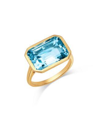 Sky Blue Topaz Solitaire Ring in 14K Yellow Gold by BLOOMINGDALE'S FINE COLLECTION