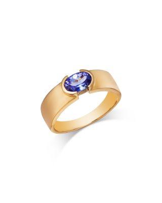 Tanzanite Oval Solitaire Ring in 14K Yellow Gold by BLOOMINGDALE'S FINE COLLECTION