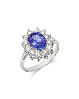 Tanzanite & Diamond Ring in 14K White Gold by BLOOMINGDALE'S FINE COLLECTION