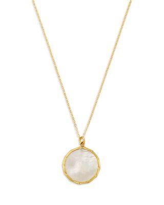 White Mother of Pearl Bezel Pendant Necklace in 14K Yellow Gold by BLOOMINGDALE'S FINE COLLECTION