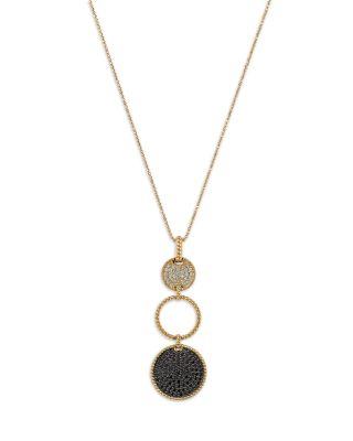 White & Black Diamond Circle Pendant Necklace in 14K Yellow Gold by BLOOMINGDALE'S FINE COLLECTION