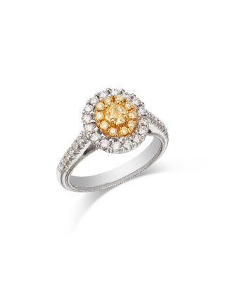 Yellow & White Diamond Oval Halo Ring in 18K Yellow & White Gold by BLOOMINGDALE'S FINE COLLECTION