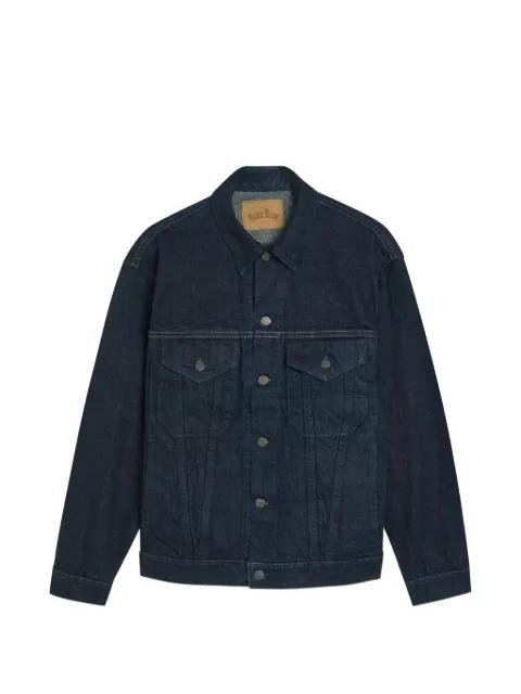 contrast-stitch denim jacket by BLUE BLUE