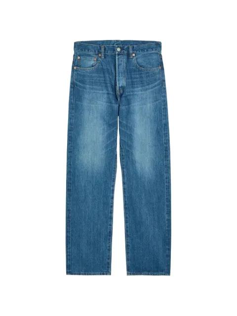 faded whiskered-effect  jeans by BLUE BLUE