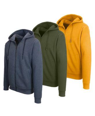 Men's Full Zip Hooded Sweatshirt, 3-Pack by BLUE ICE