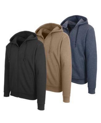 Men's Full Zip Hooded Sweatshirt, 3-Pack by BLUE ICE