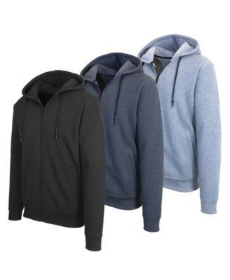 Men's Full Zip Hooded Sweatshirt, 3-Pack by BLUE ICE