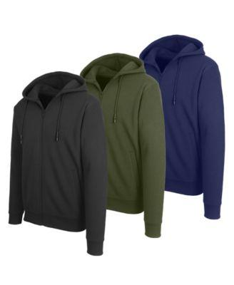 Men's Full Zip Hooded Sweatshirt, 3-Pack by BLUE ICE