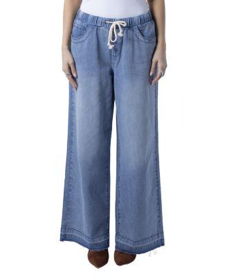 Liv Drawstring Wide Leg Jeans in San Marino by BLUE REVIVAL