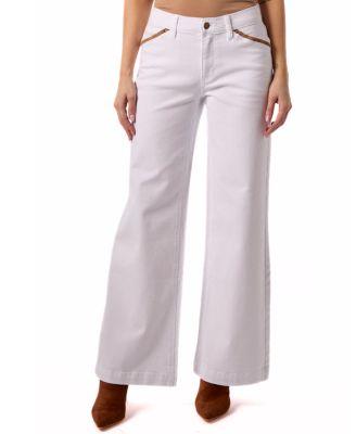 Sadie Mid Rise Wide Leg Jeans in White by BLUE REVIVAL