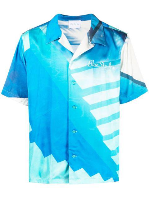 abstract-print short-sleeved shirt by BLUE SKY INN