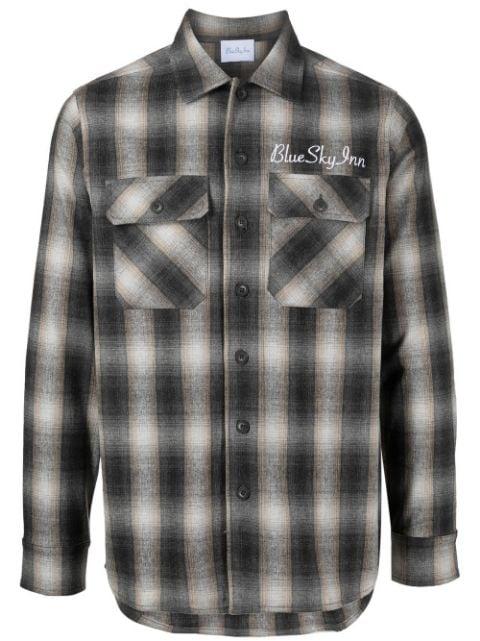 check-pattern long-sleeve shirt by BLUE SKY INN