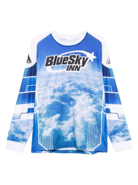 cloud-print long-sleeve T-shirt by BLUE SKY INN