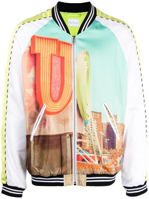 graphic-print bomber jacket by BLUE SKY INN