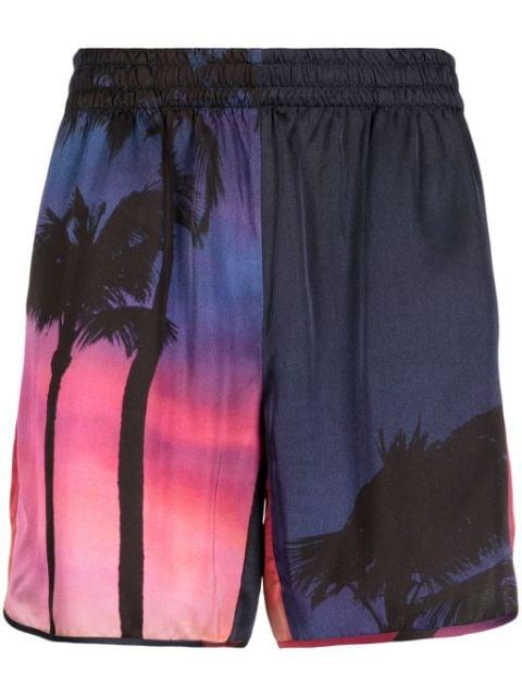 graphic-print elasticated-waist shorts by BLUE SKY INN