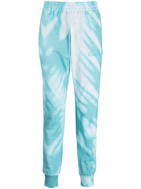 logo-embroidered cotton track pants by BLUE SKY INN