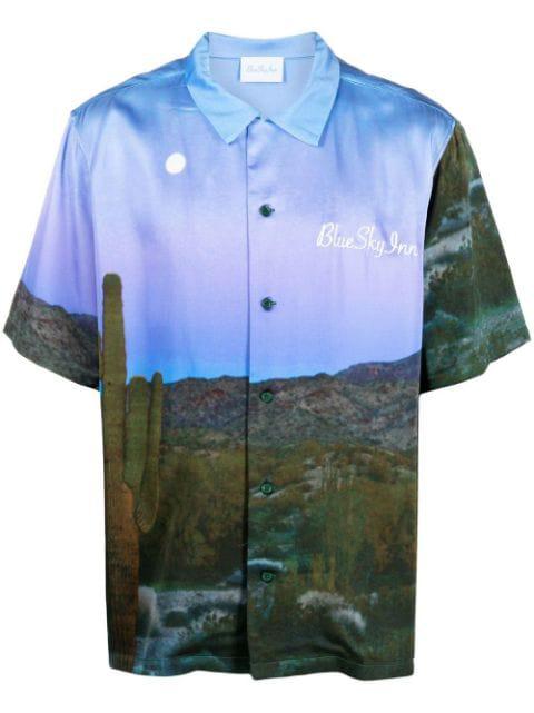 logo-embroidered shirt by BLUE SKY INN