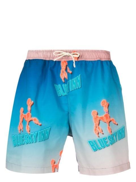 logo-print swim shorts by BLUE SKY INN