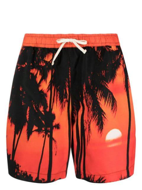 palm-tree print swim shorts by BLUE SKY INN
