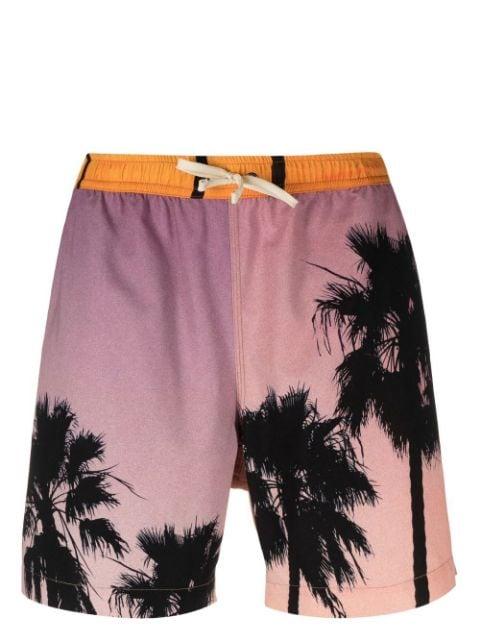 palm tree-print swim shorts by BLUE SKY INN
