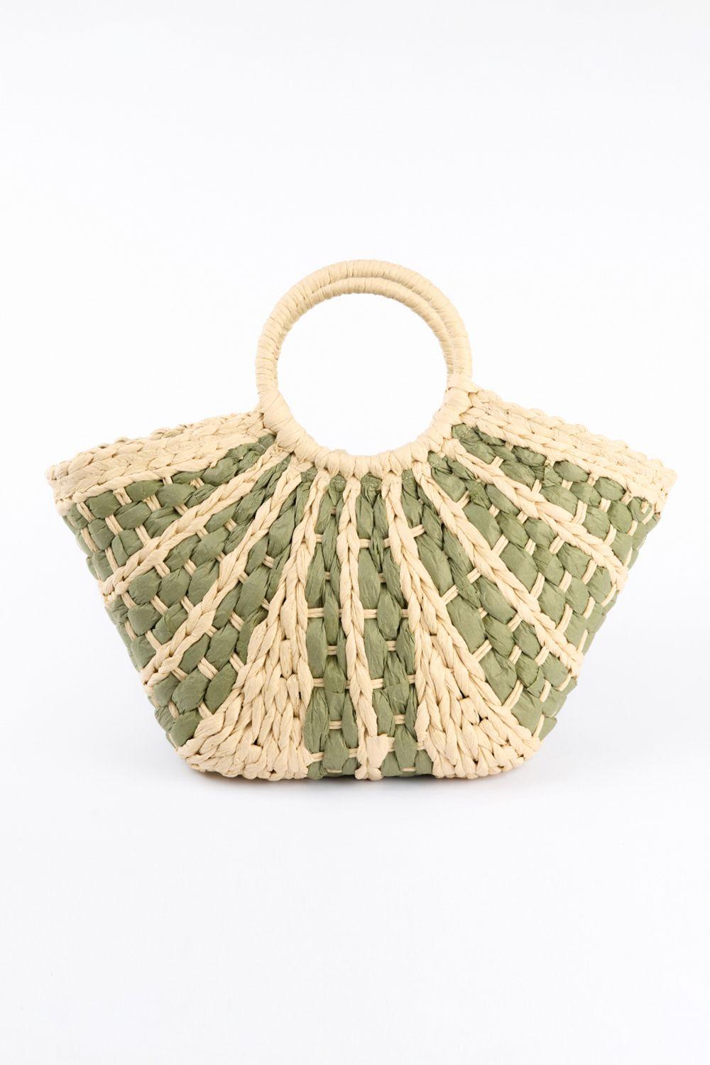 2 Colour Woven Handbag by BLUE VANILLA