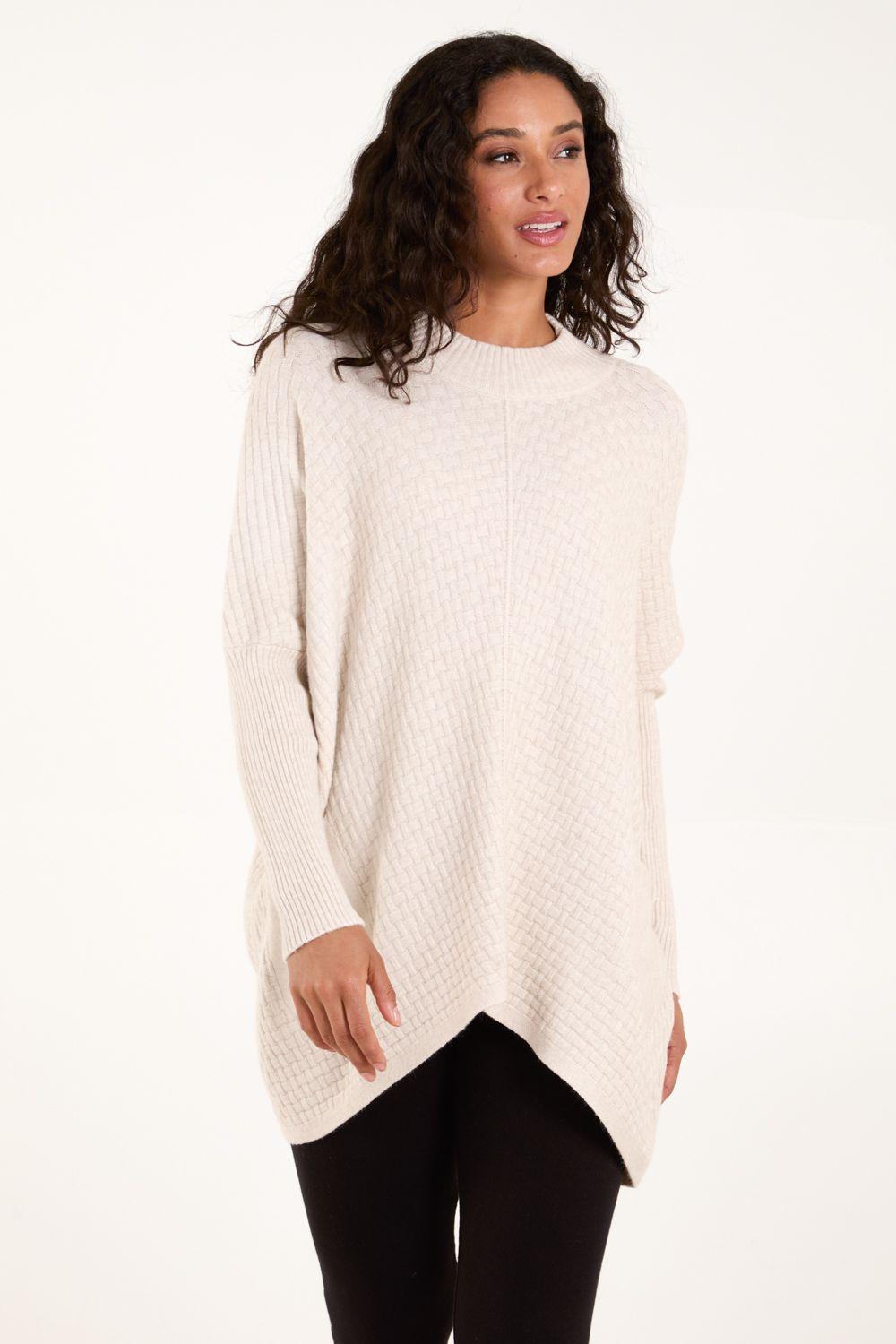Basket Weave High Neck Jumper by BLUE VANILLA