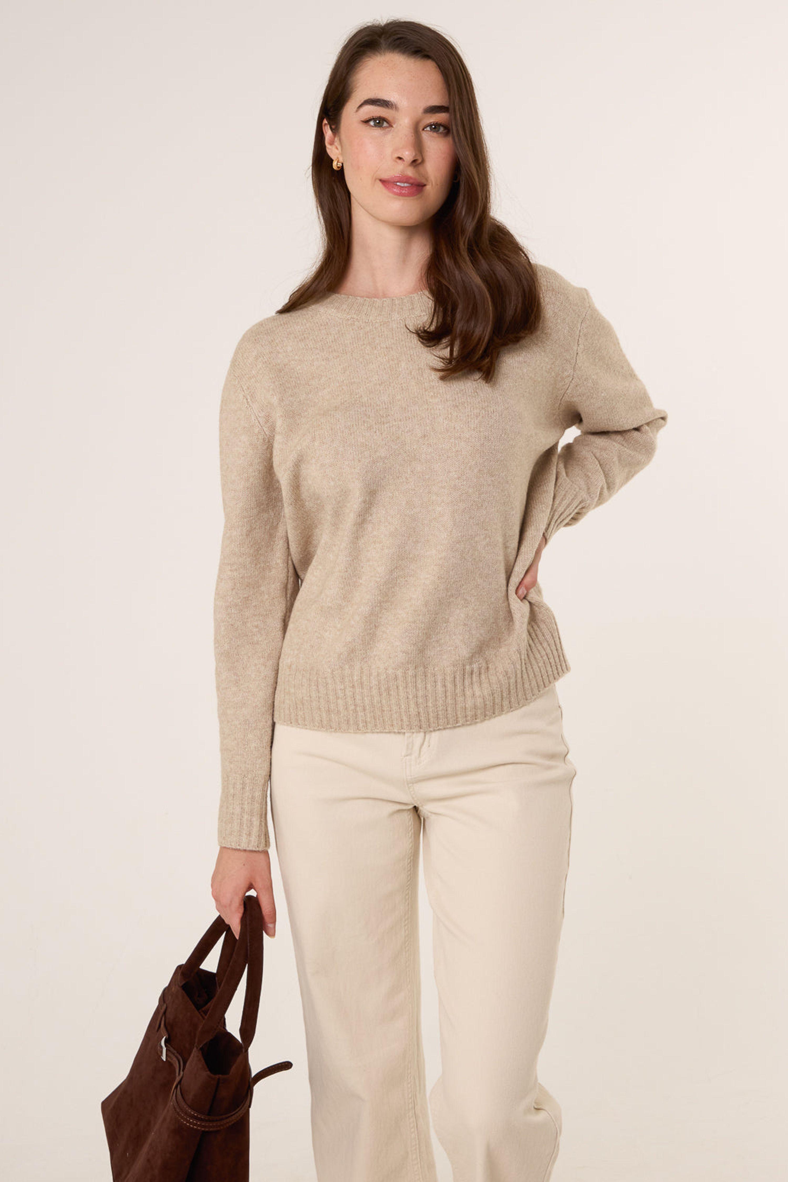 Beige Jumper With Open Back Bow Tie by BLUE VANILLA