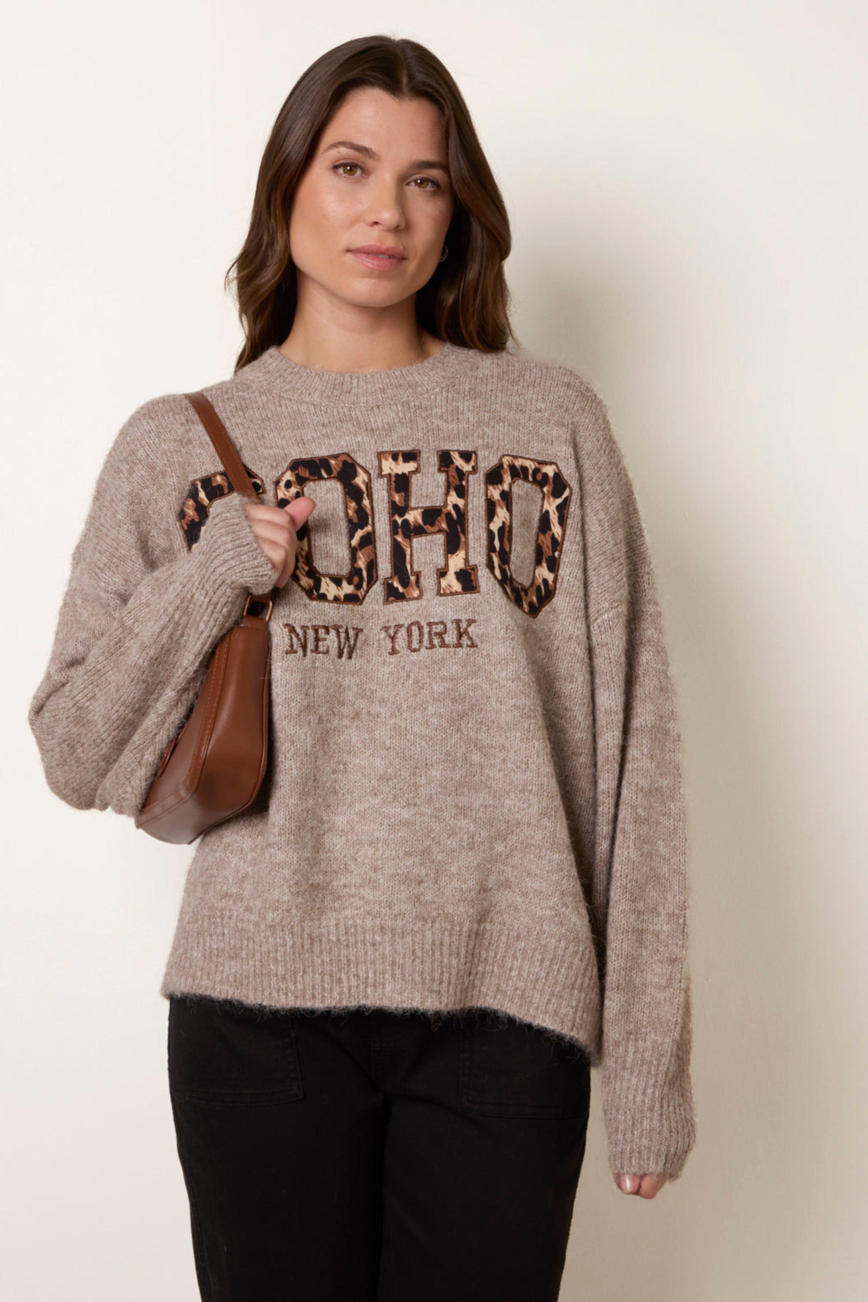 Beige Soho New York Knitted Jumper by BLUE VANILLA